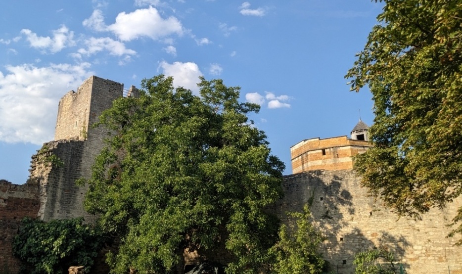 The property goes up to the feet of a middle age castle and wall